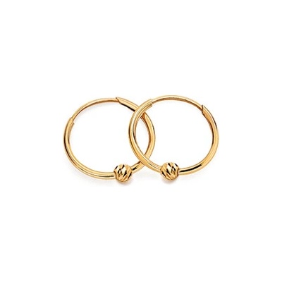 iZlato Forever Zlaté minimalistické detské náušnice krúžky 1,5 cm s guľôčkami IZ27571GHR