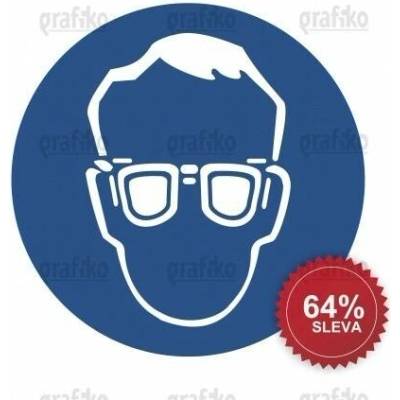 Grafiko | Používej ochr. brýle - Materiál podlahová fólie, Rozměr délka strany 300 mm