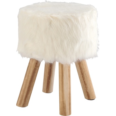 Livarno® Taburetka s kožušinou (biela) (100395985)
