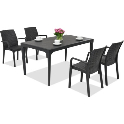 BICA Стилен комплект за хранене Oslo/Indiana 4 антрацит Bica (BC435ANT-4xBC9093ANT)