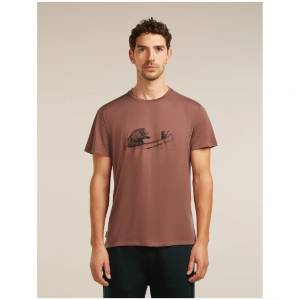 Icebreaker Merino Blend Core SS Tee Canoe Companions Размер: XL / Цвят: тухлен