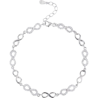 Bealio 10624 stříbrný náramek NEKONEČNO kombinované 17+3 cm 03-10624-0547