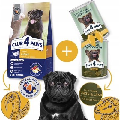 Club 4 PAWS Light Small moriak 5 kg
