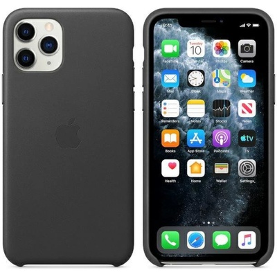 Apple Оригинален гръб Apple Leather Cover за iPhone 11 Pro - Черен, MWYE2ZE/A