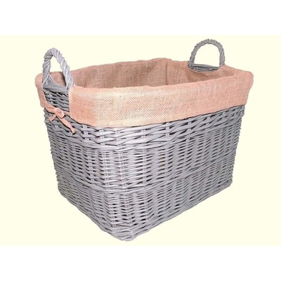 Košíkárna Koš na dřevo proutěný s látkou 48x38 cm – Hledejceny.cz