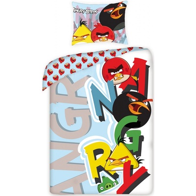 Halantex Obliečky Angry Birds písmená bavlna 140x200 70x80