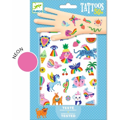 Djeco Dětské tetování neonové Duha – Zboží Dáma
