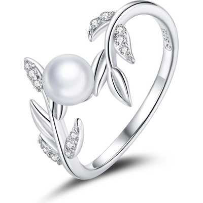 Olivie Stříbrný prsten Větvička s perlou 5132