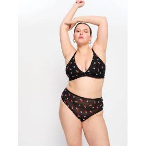 Modibodi Менструални бикини Modibodi Intimates V Day Hi Waist Brief Moderate-Heavy Black Rose Modibodi | Cheren Mnogotsveten | ЖЕНИ | XS