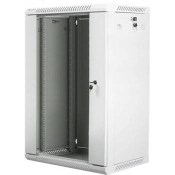 Lanberg rack cabinet 19" wall-mount 18U - 600x450 for self-assembly (flat pack), grey (WF01-6418-10S)