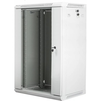 Lanberg rack cabinet 19" wall-mount 18U - 600x450 for self-assembly (flat pack), grey (WF01-6418-10S)