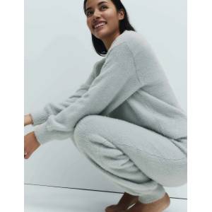 Marks & Spencer Мекo плетени пижами с манжетен бордюр Marks & Spencer сива Marks & Spencer | Siv | ЖЕНИ | S REG