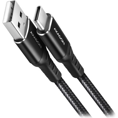 Axagon BUCM-AM20AB HQ USB-C USB-A, USB 2.0, 3A, ALU, oplet, 2m, černý
