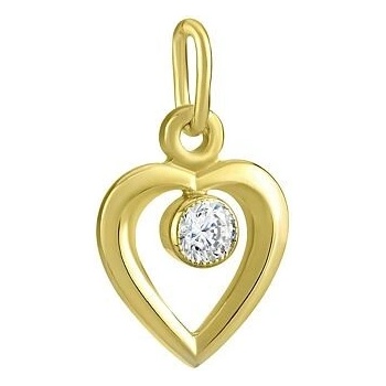 SILVEGO Zlatý prívesok srdca so zirkónom SILVEGO BG10079