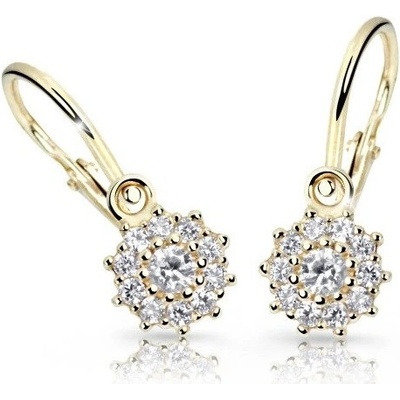 Cutie Diamonds trblietavé detské náušnice zo žltého zlata s briliantmi DC2749-10-10-X-1