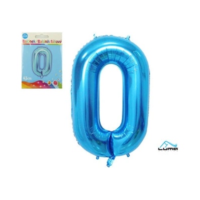 LUMA Balónek foliový č.0 MODRÝ 43 cm