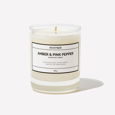 Selestique® Amber & Pink Pepper - Ароматна свещ 160 г