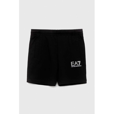 EA7 Emporio Armani Детски памучен къс панталон EA7 Emporio Armani в черно (8NBS51.BJ05Z)