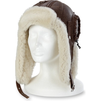 Wooline pánská stylová kožená pilotka Tonny hnědá – Zbozi.Blesk.cz