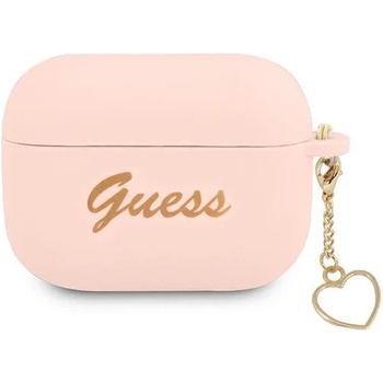 Guess Калъф Guess GUAPLSCHSP Silicone Charm Heart Collection, за Apple AirPods Pro, розов (GUE001885-0)