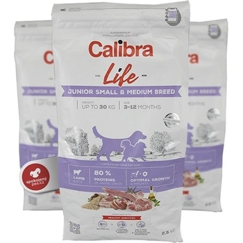 Calibra Dog Life Junior Small & Medium Breed Lamb 2,5 kg