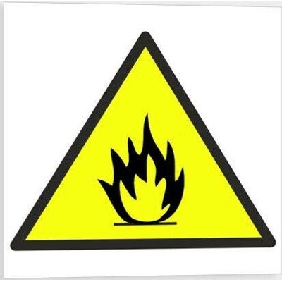 Traiva s.r.o Nebezpečí požáru - symbol Verze: Plast 210 x 210 mm tl. 0.5 mm - Kód: 03242