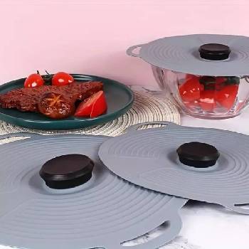 23 см универсален силиконов капак за тиган или тенджера с три дръжки