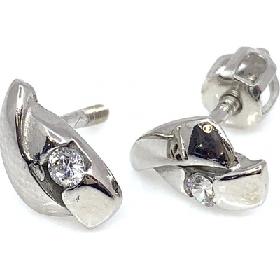 Jan Kos jewellery zlaté náušnice s bílým kamenem 31501777