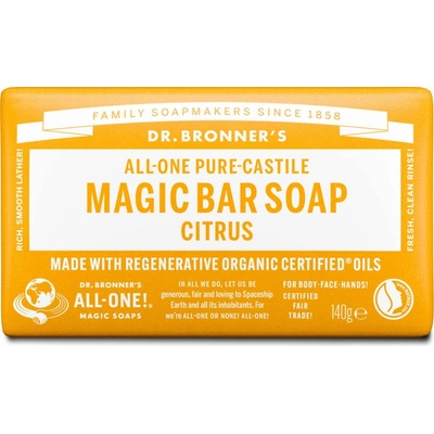 Dr Bronner's tuhé univerzálne bio mydlo All-One Citrus 140 g
