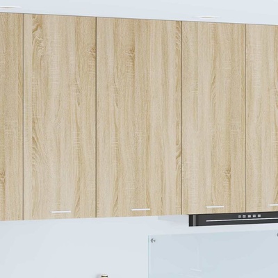 vidaXL Висящ шкаф Сонома дъб и бяло 50 x 31 x 100 см Инженерно дърво (884348)