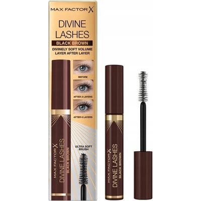 Max Factor Divine Lashes riasenka pre natočenie o oddelenie rias 002 Black Brown 8 ml