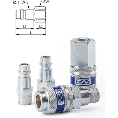GAV OCELOVÁ VSUVKA RYCHLOSPOJKY STL.VZDUCH 3/8" vnitřní závit