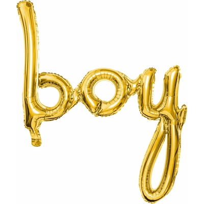 PartyDeco Fóliový balón Boy zlatý 63.5x74cm
