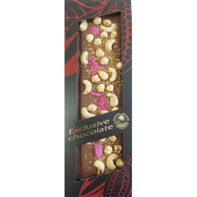 T-severka čokoláda exclusive-kešu, lieskové orechy, ruže, zlato mliečna 130 g