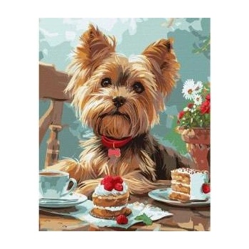 Ideyka Painting by numbers 40x50 cm KHO6629 Afternoon tea with a Yorkie AP0114