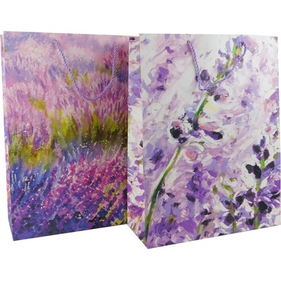 MAKRO - Taška darčeková 31x40x12cm rôzne dekory maľby levandule