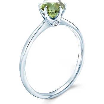 Image 1 of SAVICKI Годежен пръстен The Journey: бяло злато, зелен сапфир