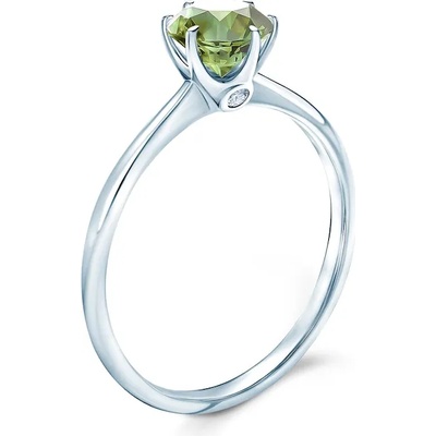 SAVICKI Годежен пръстен The Journey: бяло злато, зелен сапфир