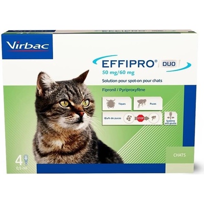 Effipro DUO spot-on Cat 1-6 kg 50 / 60 mg 4 x 0,5 ml