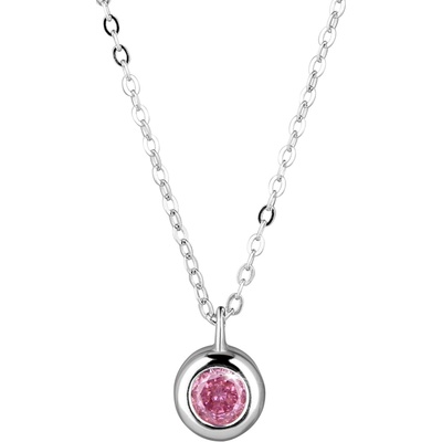Pavona Strieborný náhrdelník s ružovým zirkónom 12117.3 rose