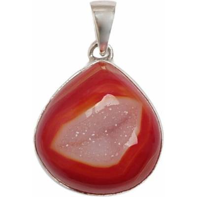 Nefertitis Achát drúzička red aura přívěsek stříbro P146 NF65125