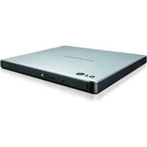 LG Оптично устройство, Hitachi-LG GP57ES40 Ultra Slim External DVD-RW, Super Multi, Double Layer, TV connectivity, Silver (GP57ES40.AHLE10B)