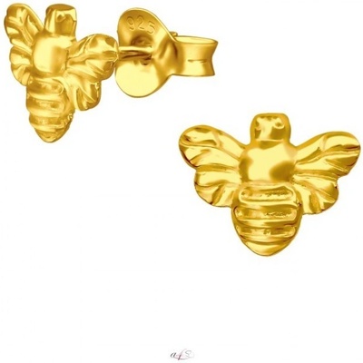 Prošperk stříbrné puzetové náušnice Včelky zlaté S4226