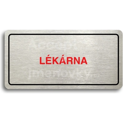 ACCEPT Piktogram LÉKÁRNA - stříbrná tabulka - barevný tisk