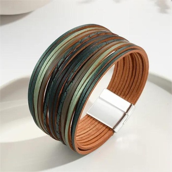 HARAHU Дамски гривна ko-38701 - Зелена / Кафява kp38701 (ko-38701)