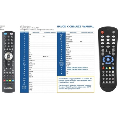 Dálkový ovladač General AB CRYPTOBOX 300HD, 350HD – Hledejceny.cz