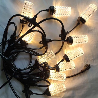 Външна водоустойчива светеща гирлянда, 5 м, енергоспестяващи 10 led, топло бяло, свързваща се К2