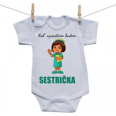 Boodyy Body s krátkym rukávom Keď vyrastiem budem sestrička