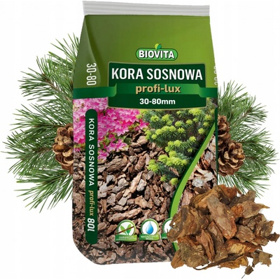 Biovita Borovicová kôra mulčovacia PROFI-LUX 30-80 mm, 80 l