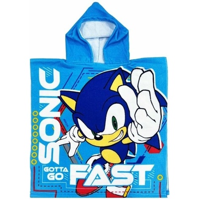 Arditex rýchloschnúce detské pončo osuška s kapucňou Ježko Sonic 55 x 110 cm